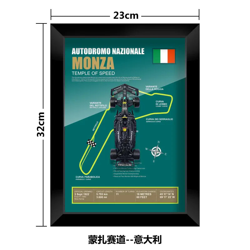 Bburago Mercedes F1 Hamilton #44 Diecast Car - Wall Art Decor - Official Licensed 1:43 Scale