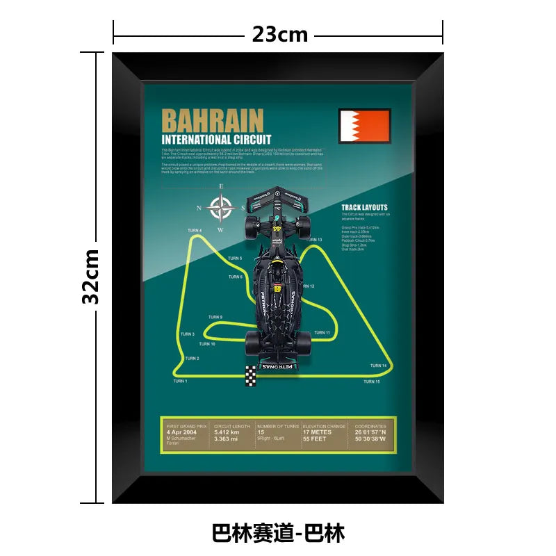 Bburago Mercedes F1 Hamilton #44 Diecast Car - Wall Art Decor - Official Licensed 1:43 Scale